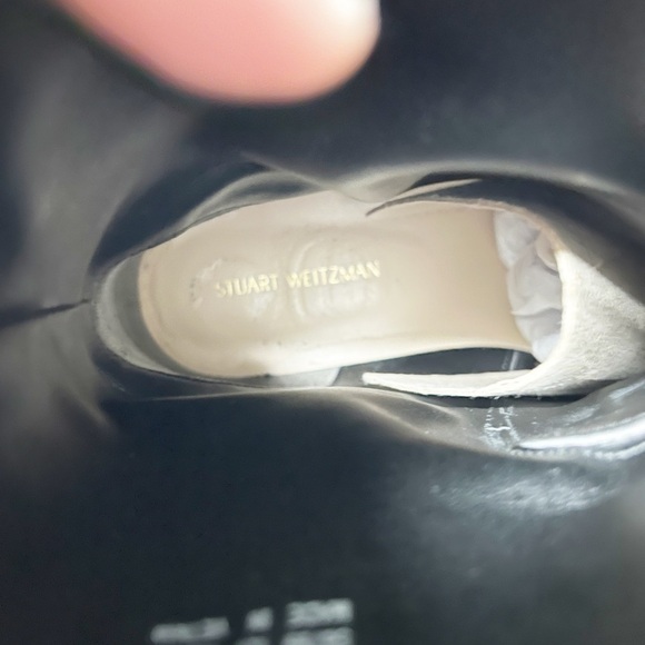 Stuart Weitzman Womens Black Leather Mid Calf Pull On Arlo Moto Boot Size 6.5 - Picture 8 of 10